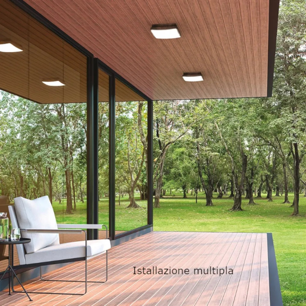Plafoniera LED da Esterno IP65 24W CCT 3000-4000K | Alluminio Policarbonato Bianco Nero Marrone | Gealuce